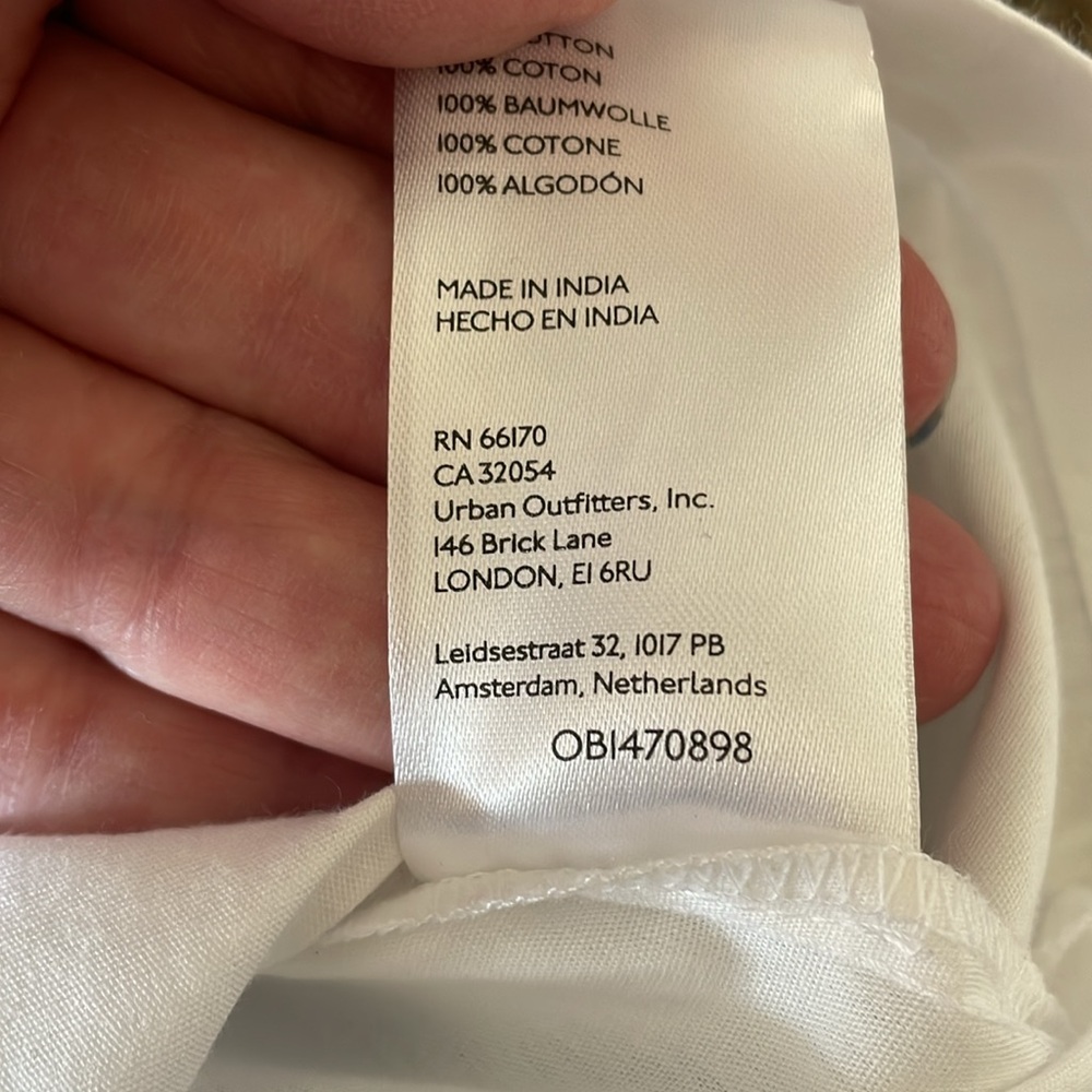 Anthropolgie White Short-Sleeve Scoop-Neck Blouse XS - Picture 12 of 12